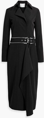 Convertible draped cady trench coat