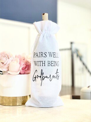 Pairs Well With Being Godparents Wine Bag Proposal, Godparent Bag, Gift, Will You Be My Godparents Madrina Padrino Proposal