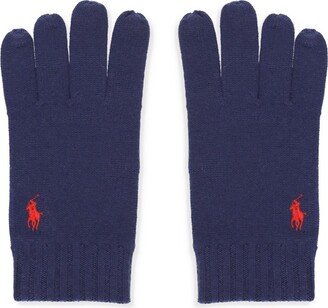 Logo Embroidered Knitted Gloves-AB
