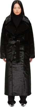 The Frankie Shop Black Joni Faux-Fur Coat