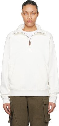 Fax Copy Express White Half-Zip Sweatshirt