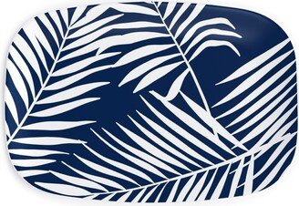 Serving Platters: Palm Tree Leaves Serving Platter, Blue