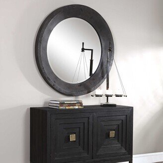 Frazier Oversized 40 Round Industrial Style Porthole - Dark Gray