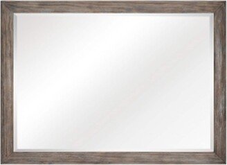 Cady 50 Inch Classic Accent Mirror, Recessed Picture Frame Molding, Gray