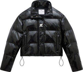 Vynil logo-print puffer jacket