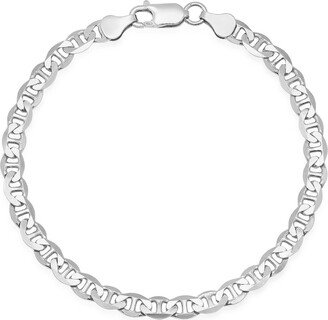 Queen Jewels Men's Sterling Silver Italian Mariner Chain Bracelet