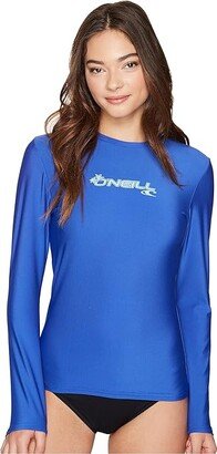 Basic Skins Long Sleeve Rash Tee (Tahitian Blue) Women's Swimwear