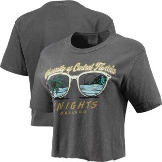 Image One Women's Charcoal Ucf Knights Vacation View Sunglasses Crop Top