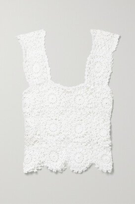 Alix Pinho - + Net Sustain Maya Cropped Crocheted Cotton Top - White