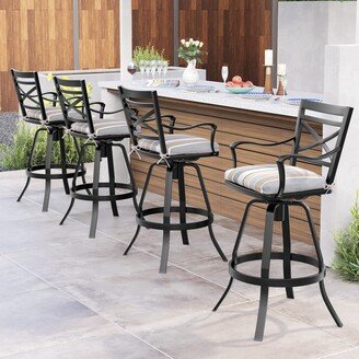 Pellebant Patio Bar Stools Swivel Bar Chair with Sunbrella Cushion - 21.7 in W x 16.5 in D x 46 in H