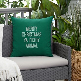 Humble + Haute Ya Filthy Animal Sunbrella Canvas Forest Green Indoor/ Outdoor Pillow