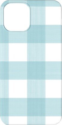 Custom Iphone Cases: Cross Hatch Plaid Phone Case, Silicone Liner Case, Matte, Iphone 11, Blue