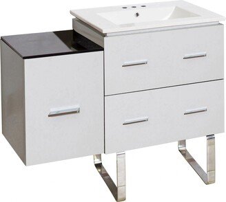 37.75-in. W Floor Mount White Vanity Set For 3H8-in. Drilling