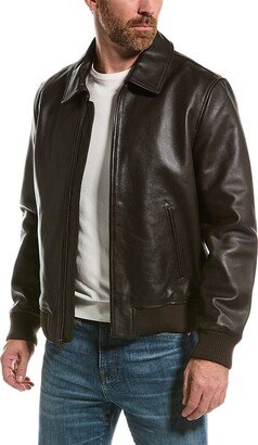 Aviator Leather Bomber Jacket-AA