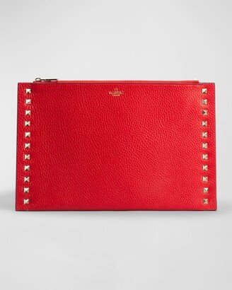 Rockstud Large Flat Pouch Clutch Bag