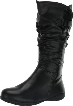 CLOUDWALKERS WIDE FIT TALL SCRUNCH BOOT IN BLACK