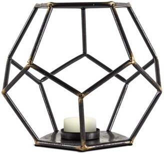 American Art Decor Geometric Tealight Candle Holder Hexagonal Table Top Sculpture