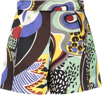 Graphic Print Satin Shorts