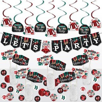 Big Dot of Happiness Christmas Pajamas - Holiday Plaid PJ Party Supplies Decoration Kit - Decor Galore Party Pack - 51 Pieces