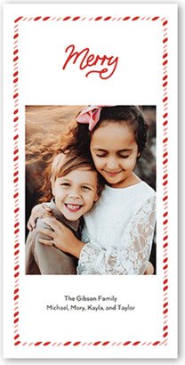 Holiday Cards: Simple Candy Cane Holiday Card, White, 4X8, Christmas, Matte, Signature Smooth Cardstock, Square