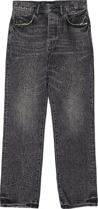 Embossed Relaxed-Fit Jeans