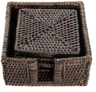 Artifacts Rattan Square Coasters - 7 Piece Set