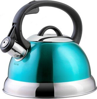 Flintshire 1.75 Quart Whistling Stovetop Tea Kettle in Turquoise