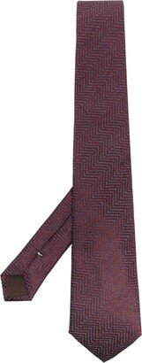 Chevron-Pattern Silk Tie