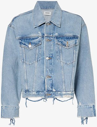 Mens Fray Doria lip-pocket Relaxed-fit Organic and Recycled-denim Jacket