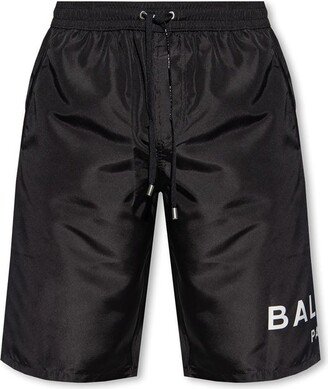 Logo Printed Drawstring Swim Shorts-AI