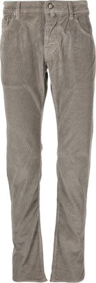 Low-Rise Slim-Cut Corduroy Trousers