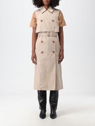 cotton blend trench dress