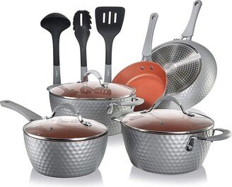 11Pc Non-Stick Diamond Pattern Cookware Set-AD