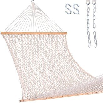 13FT Double Rope Hammocks, Traditional Hand Woven Cotton Hammock