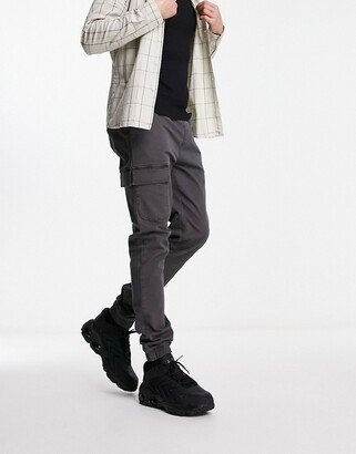 skinny cargo pants in charcoal