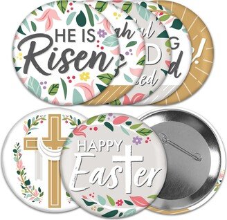Big Dot Of Happiness Religious Easter - 3 inch Christian Holiday Party Badge - Pinback Buttons 8 ct