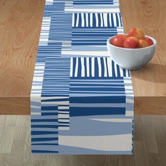 Table Runners: Twiggy Stripes Table Runner, 90X16, Blue