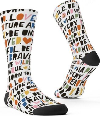Socks: Sweet Words - Multi Custom Socks, Multicolor