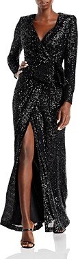 Sequined Wrap Gown