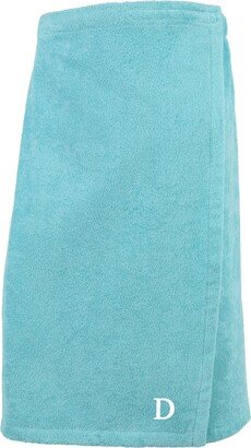 Linum Home 100% Turkish Cotton Terry Personalized Women's Bath Wrap - Aqua - D