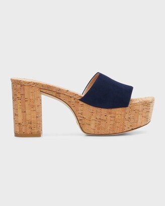 Square High Suede Platform Sandals-AA