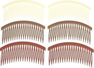 Unique Bargains Women's 20 Teeth Side Hair Combs Khaki Orange 6 Pcs