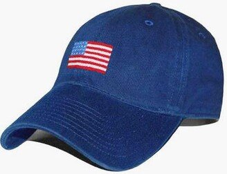 Navy American Flag Needlepoint Hat