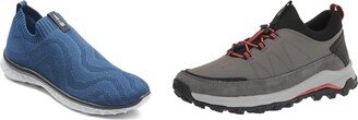 BASS OUTDOOR Men's Hex Knit Pull On and Trek Stretch - Outdoor Hiking Shoes Bundle