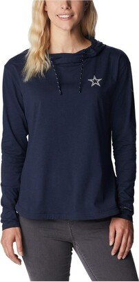 Women's Navy Dallas Cowboys Sun Trek Omni-Shade Omni-Wick Tri-Blend Pullover Hoodie