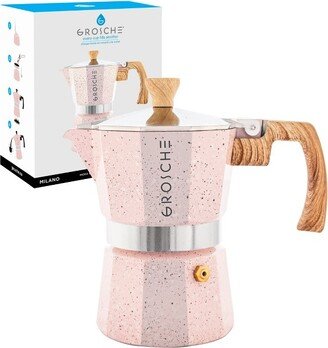 Milano Stone Stovetop Espresso Maker, 3 Cup, Blush Pink