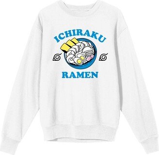 Naruto Shippuden Ichiraku Ramen Bowl Juniors White Long Sleeve Sweatshirt-3XL