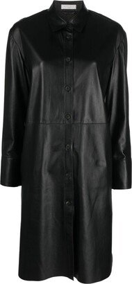 Panelled Leather Coat