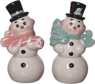 Dolomite 4 in. Multicolor Christmas Retro Snowman Salt and Pepper Shakers Set of 2