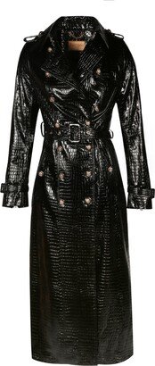 Santinni 'Indiscreet' 100% Leather Trench Coat In Nero